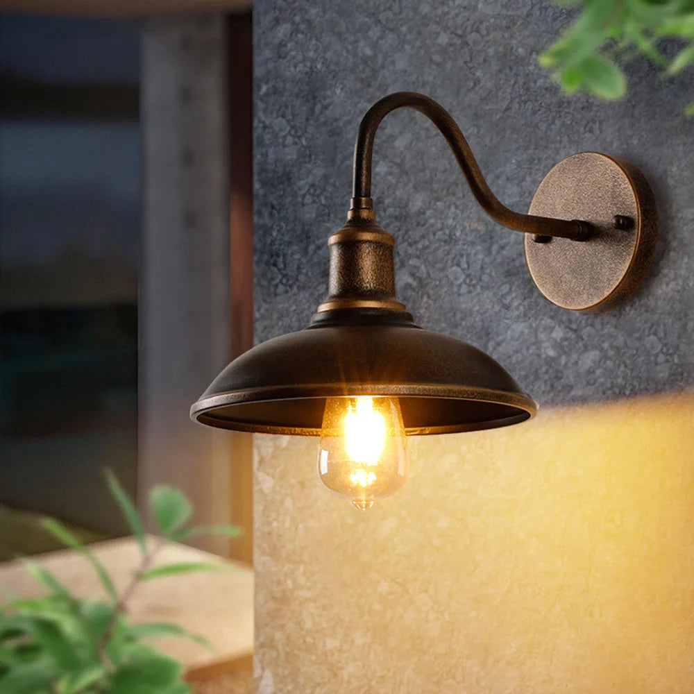 Forge Vintage Gooseneck Outdoor Wall Light