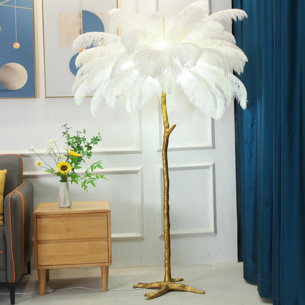 Ostrich Feather Floor Lamp