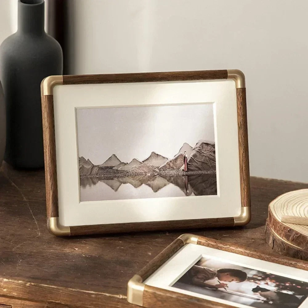 Brooks Tabletop Photo Frame for Memories with Brass Accents