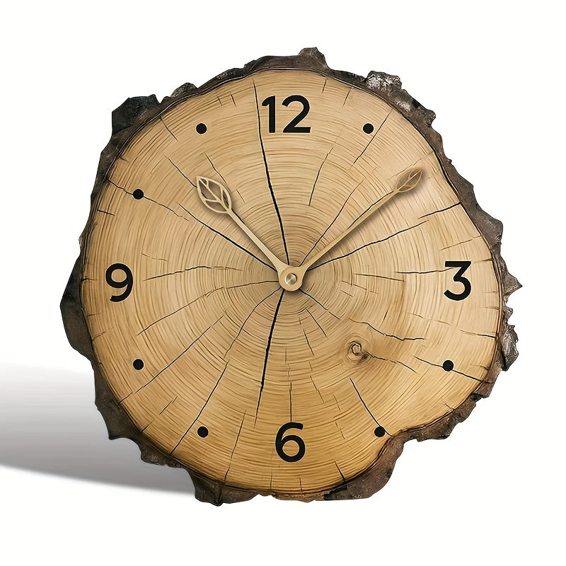 Driftwood Wall Clock for Farmhouse Decor with Silent Quartz