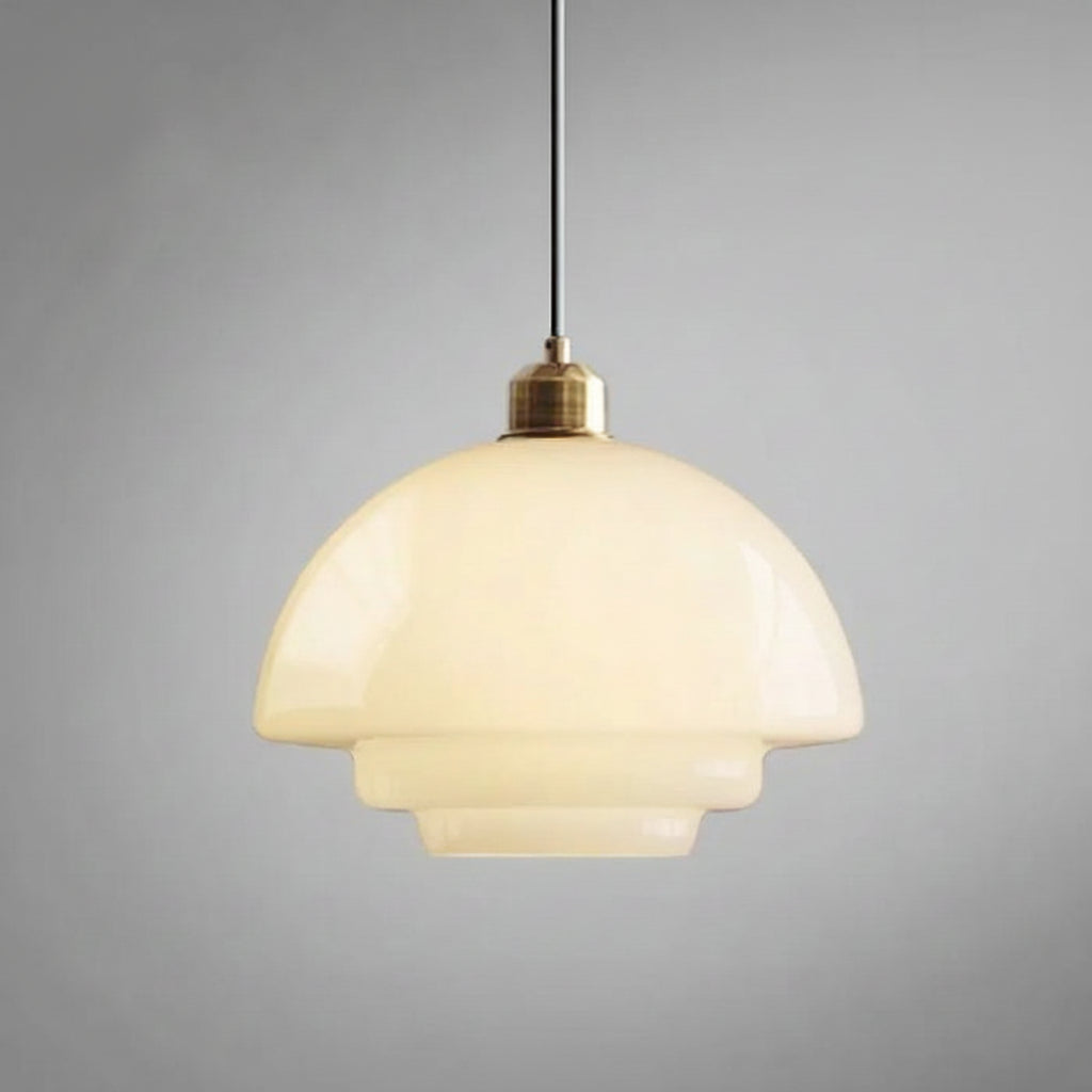Milo Glass Pendant Light for Dining Rooms with Brass Trim
