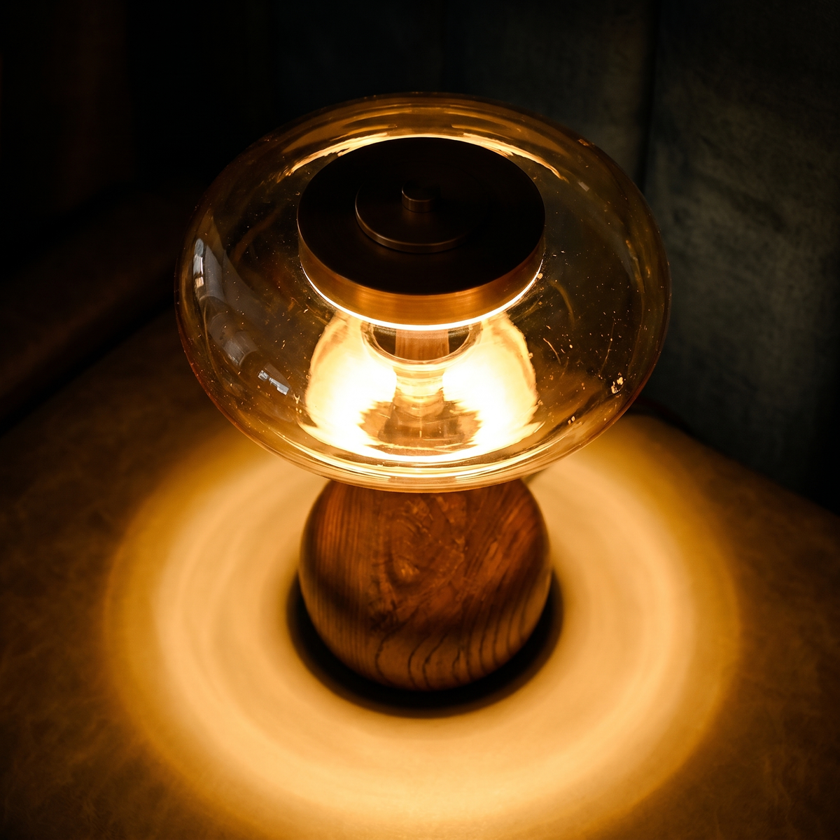 Sienna Table Lamp — amber glow detail