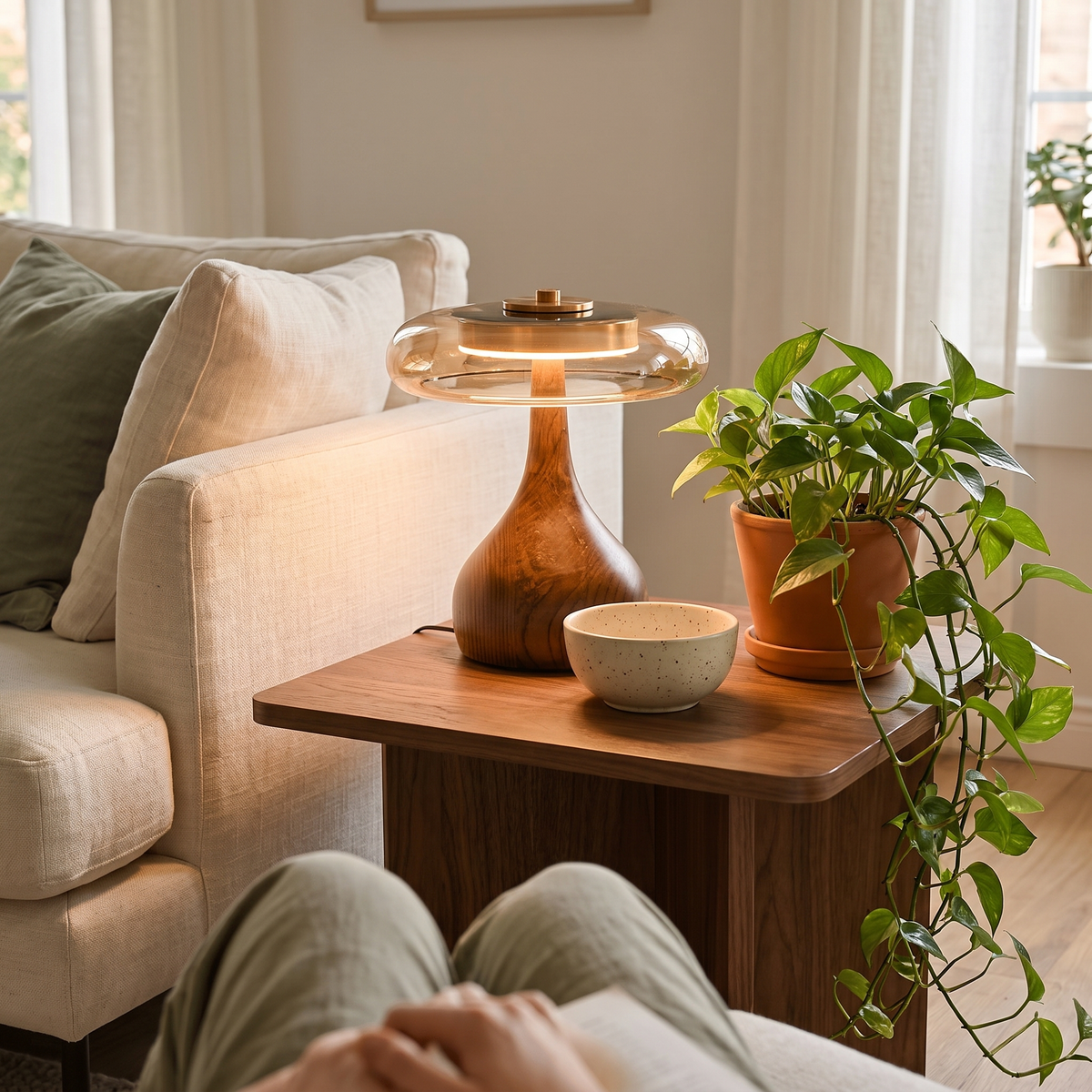 Sienna Table Lamp — living room sofa