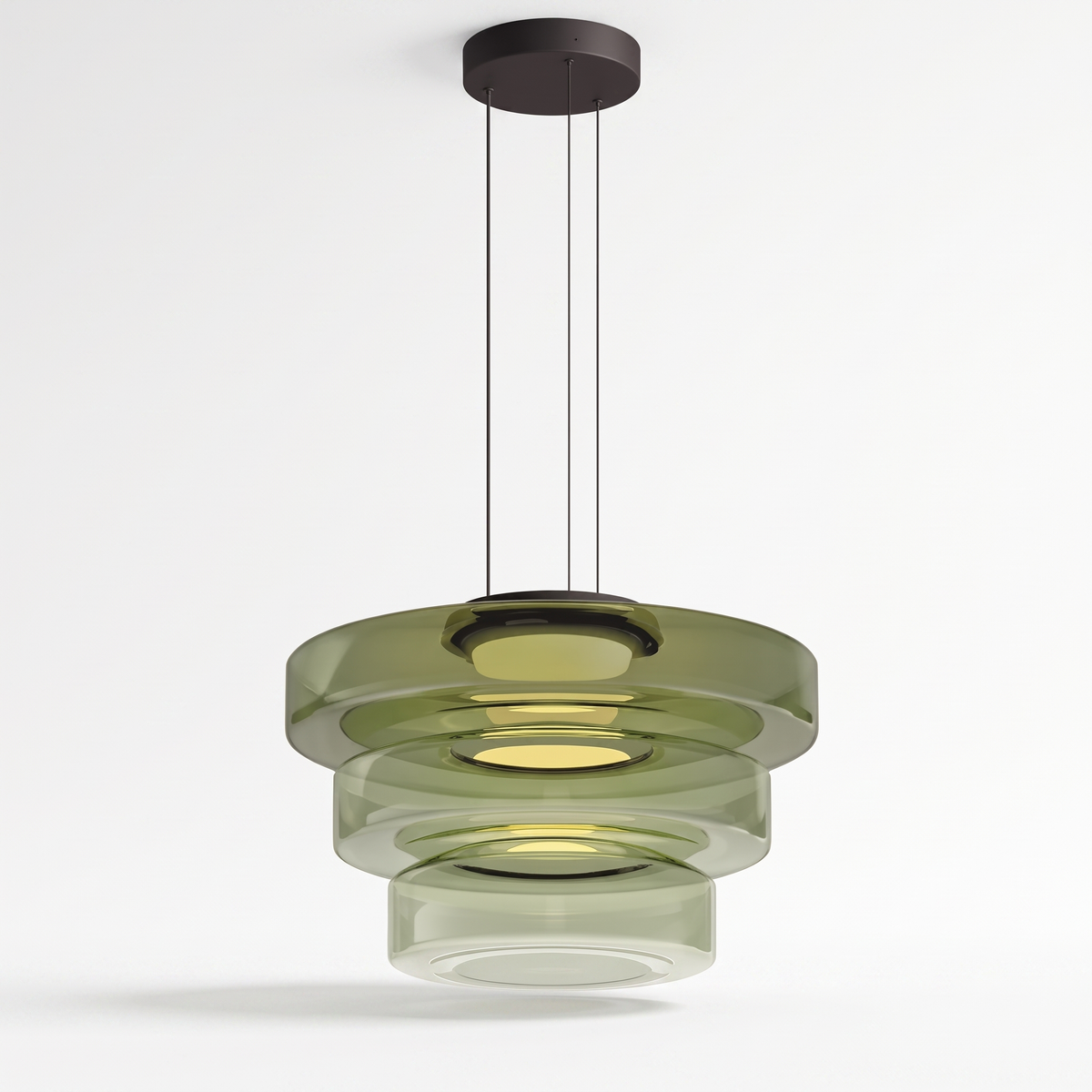 Glaucus Pendant Light — Green 3-layer white studio