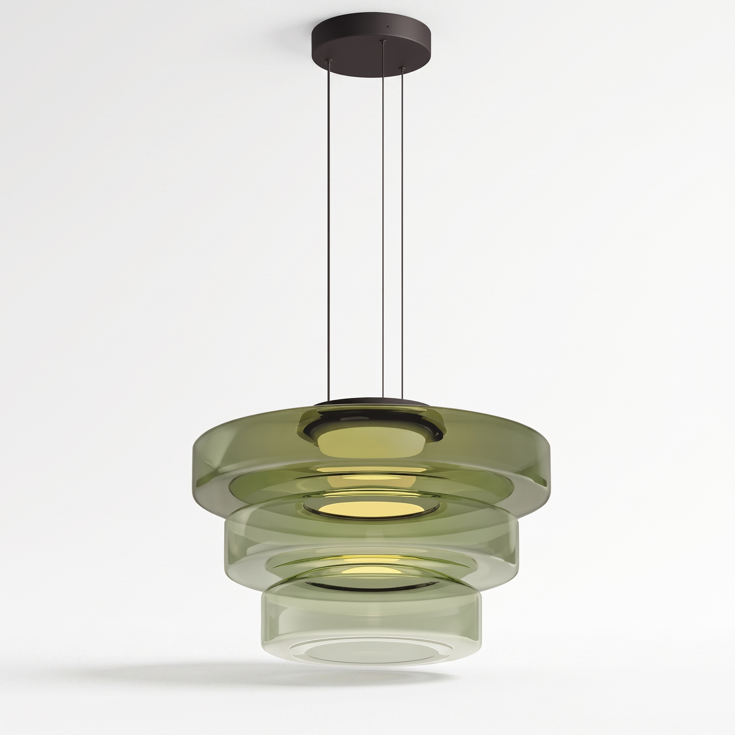 Glaucus Pendant Light — Green 3-layer white studio