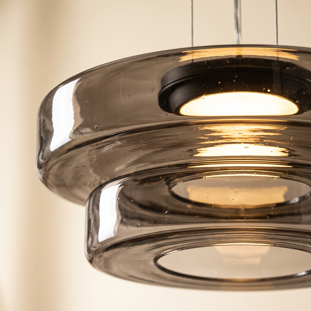 Glaucus Pendant Light — Smoke Grey 2-layer close-up