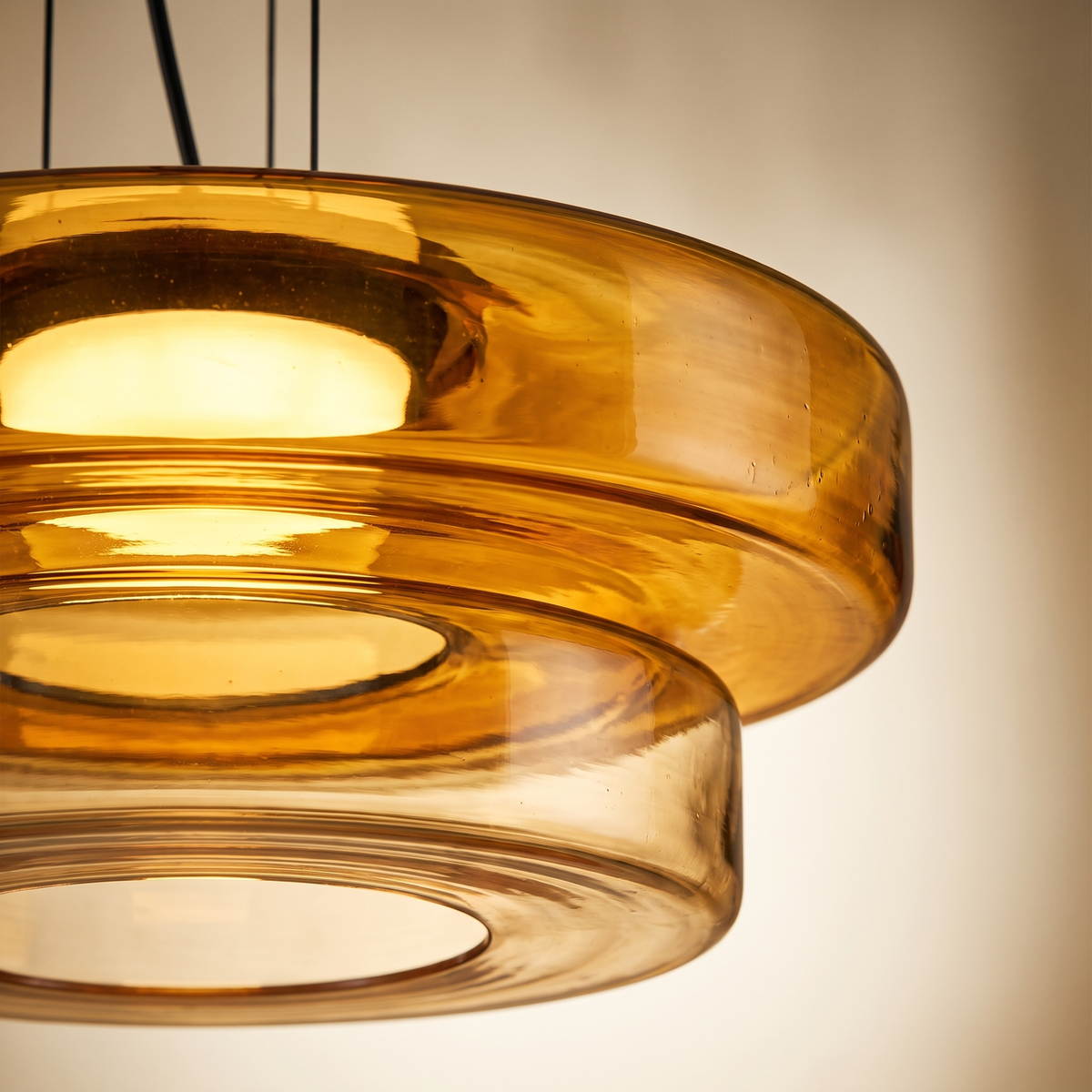Glaucus Pendant Light — Amber 2-layer close-up