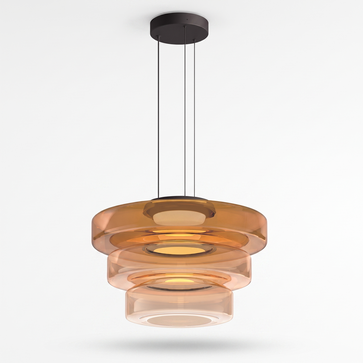 Glaucus Pendant Light — Amber 3-layer white studio