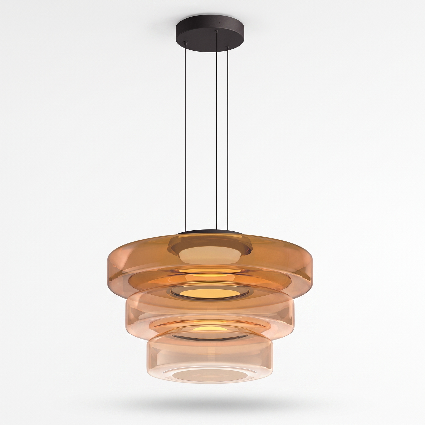 Glaucus Pendant Light — Amber 3-layer white studio