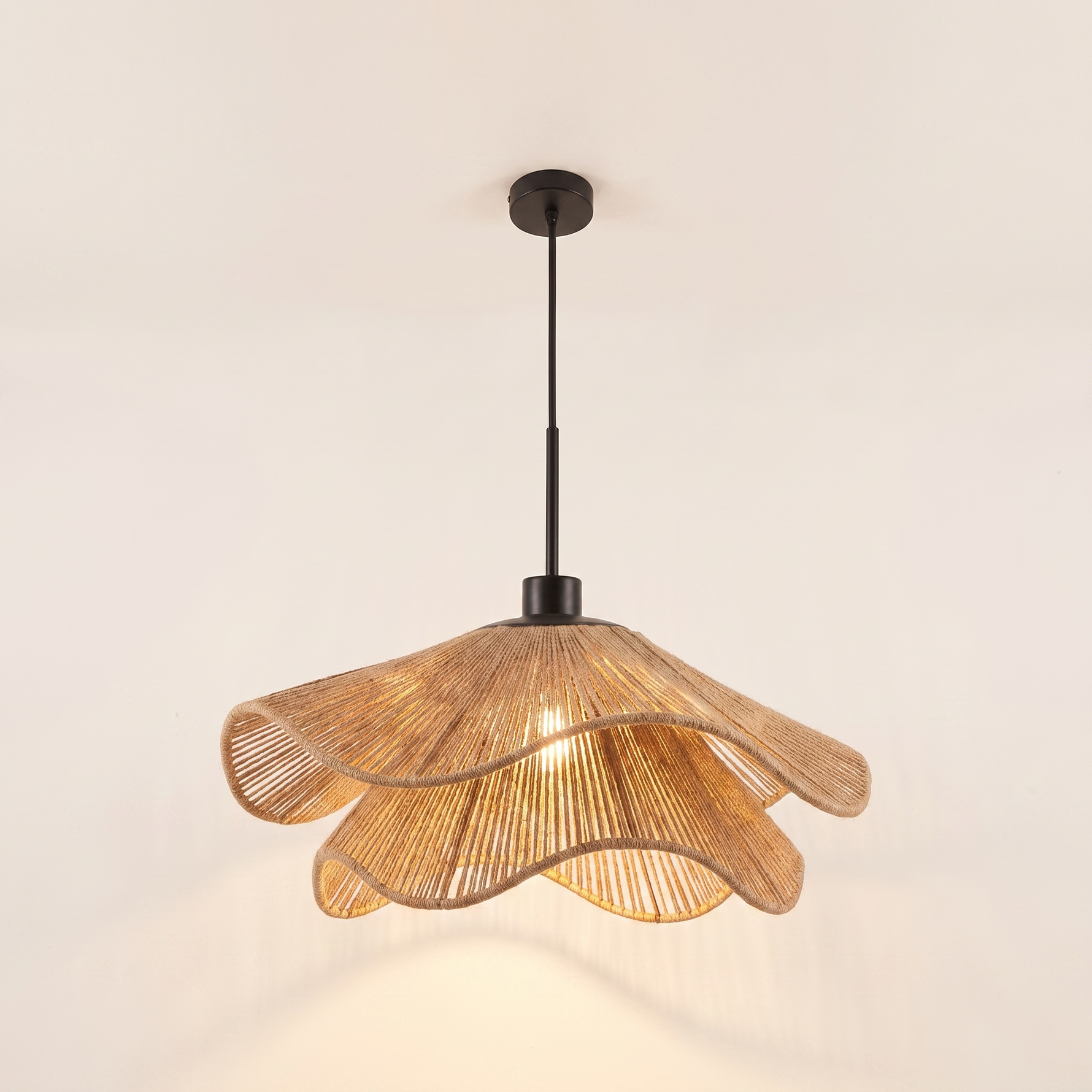 Pendant Light French Indoor Petal Fabric Shade