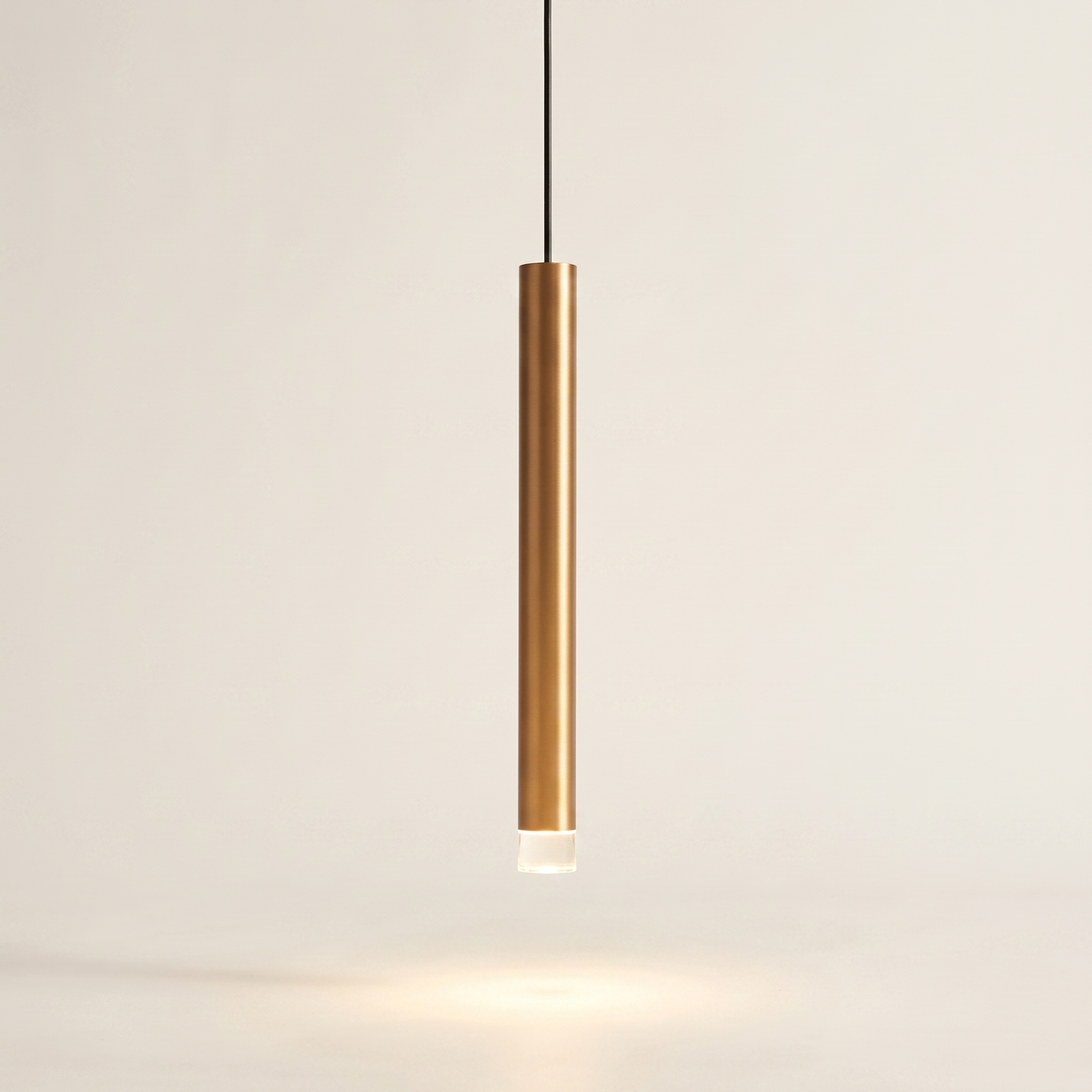 Hanging Pendant Light Minimalist Slim Tube, Gold