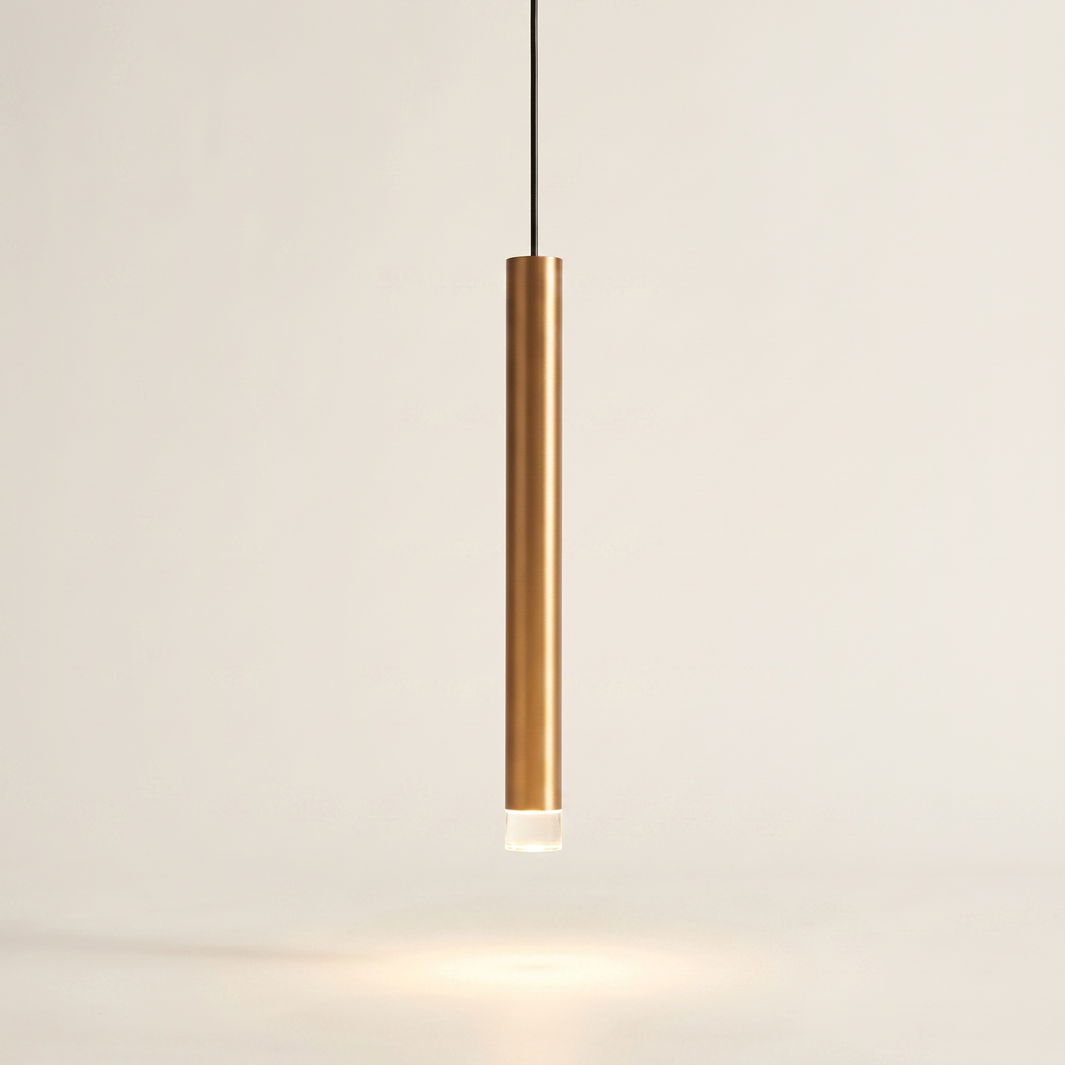 Hanging Pendant Light Minimalist Slim Tube, Gold
