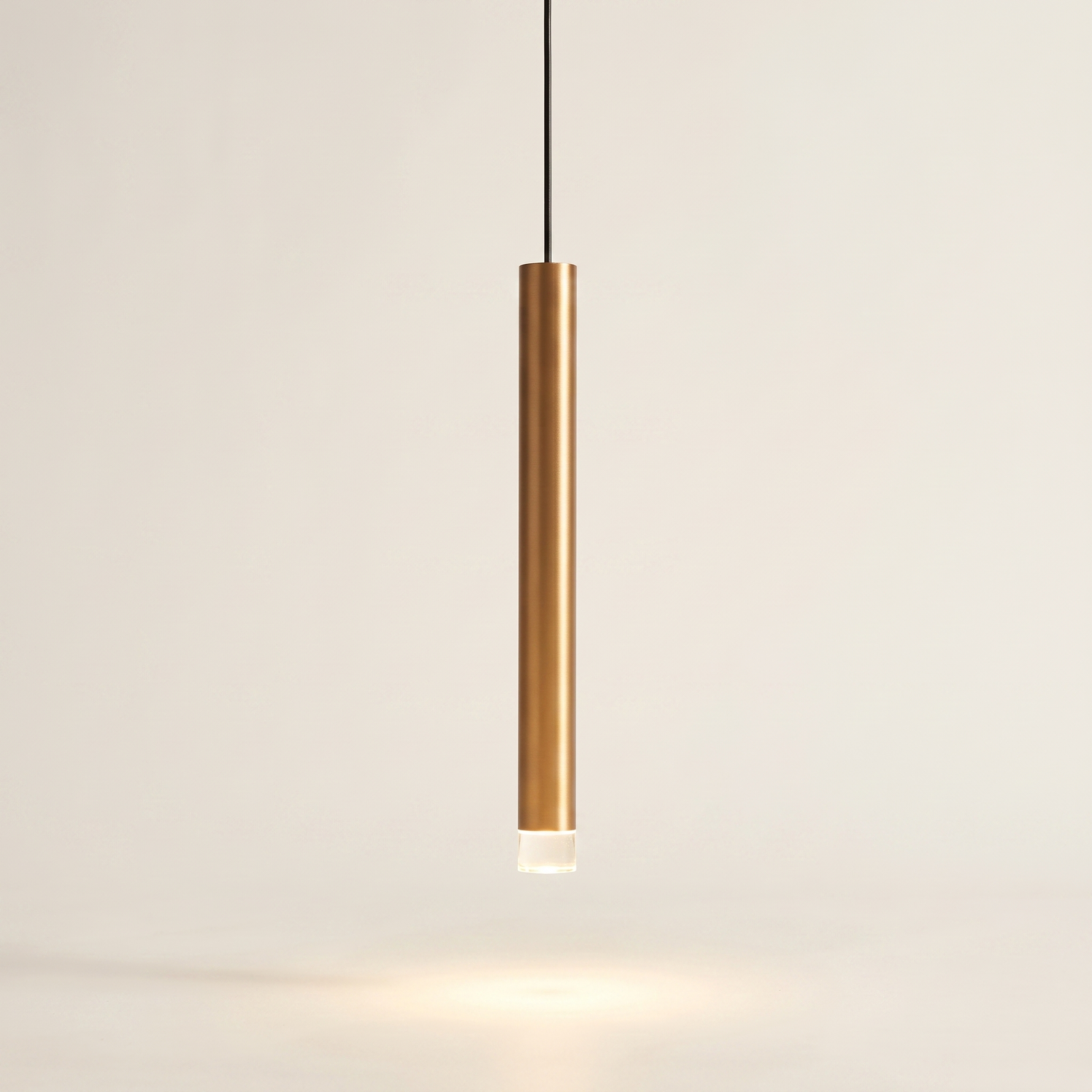 Hanging Pendant Light Minimalist Slim Tube, Gold