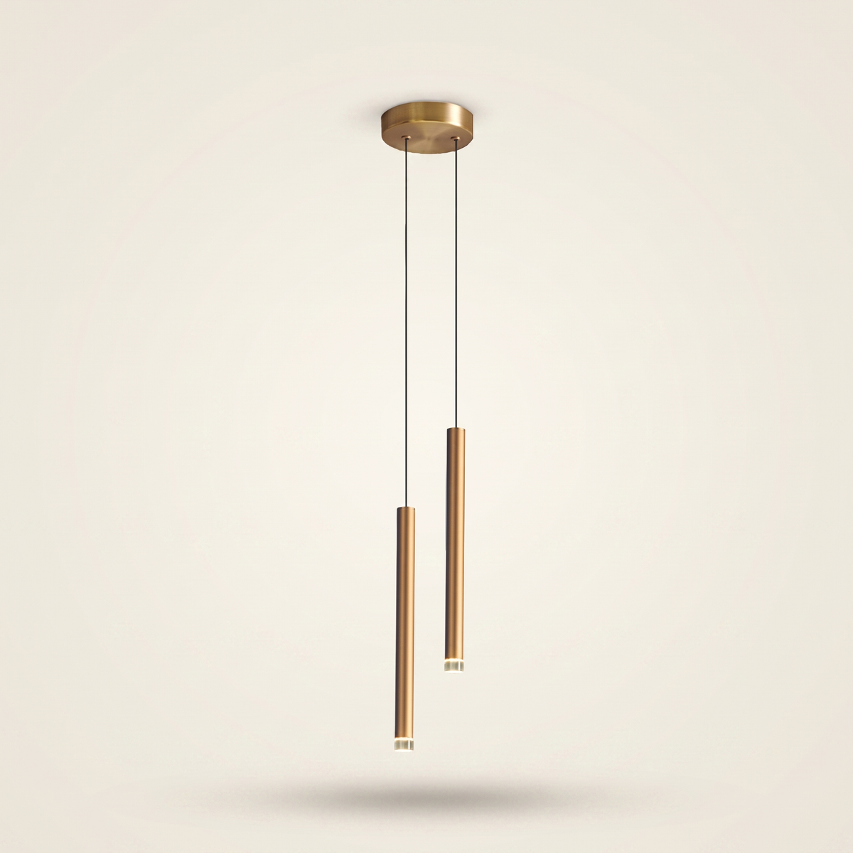 Hanging Pendant Light Minimalist Slim Tube, Gold