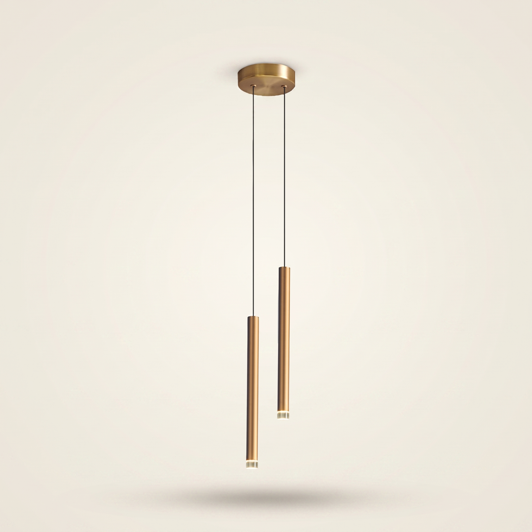Hanging Pendant Light Minimalist Slim Tube, Gold