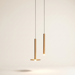Hanging Pendant Light Minimalist Slim Tube, Gold