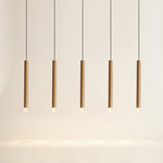 Hanging Pendant Light Minimalist Slim Tube, Gold