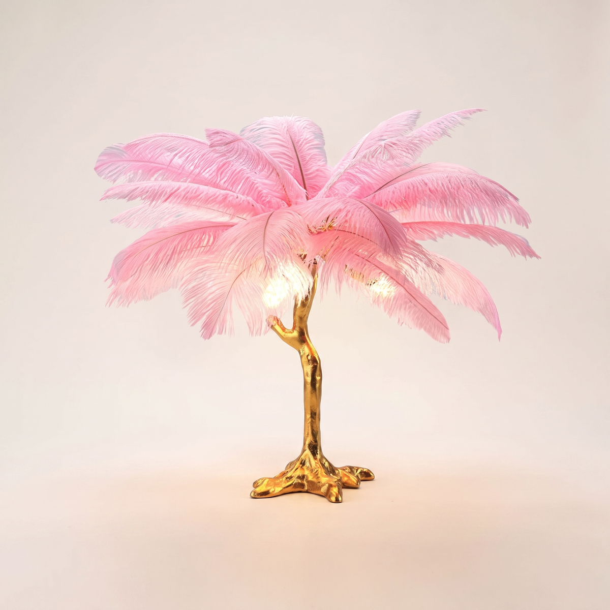 Bedside Table Lamp Decorative Tree Ostrich Feather