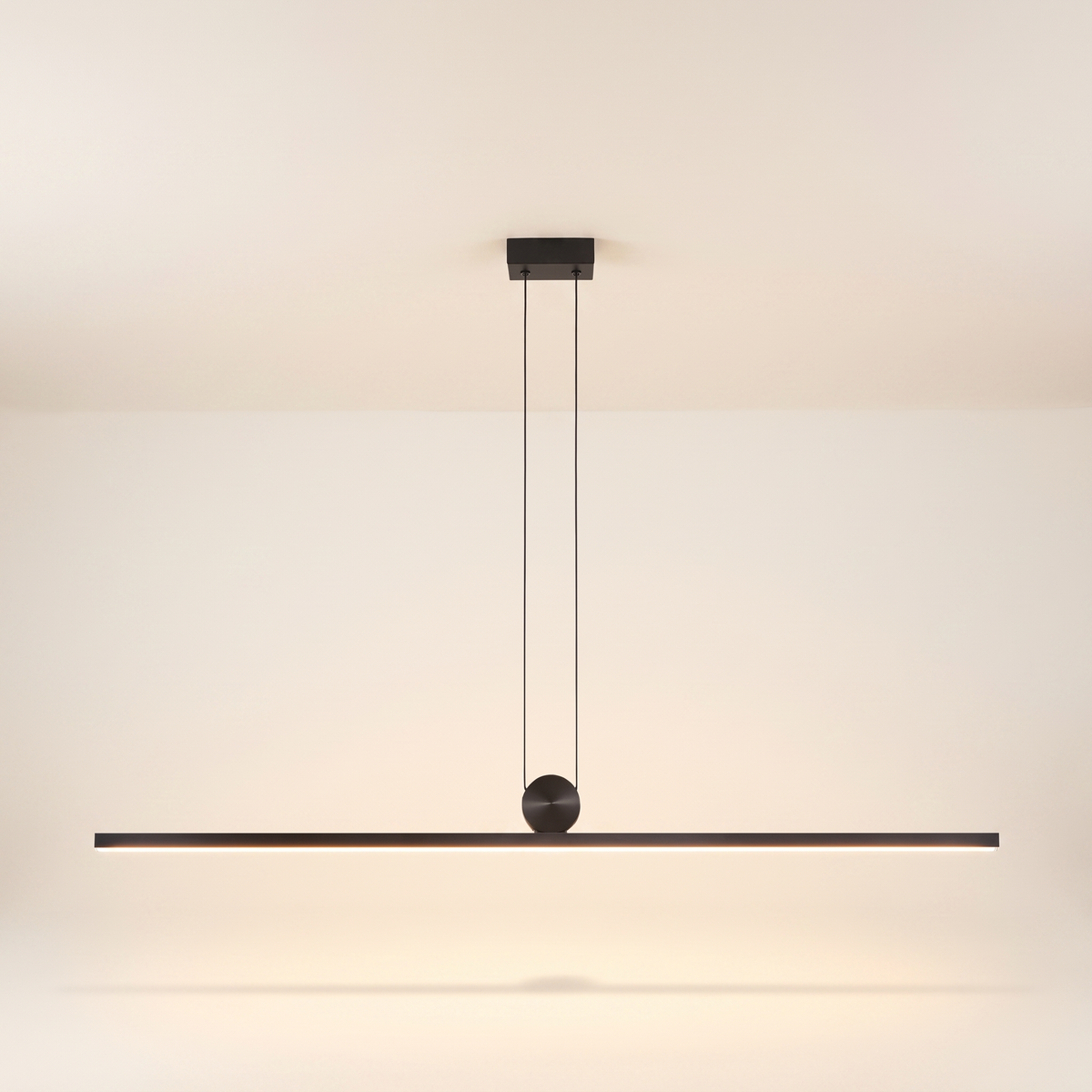Pendant Light Long Strip Linear Dimmable LED Black