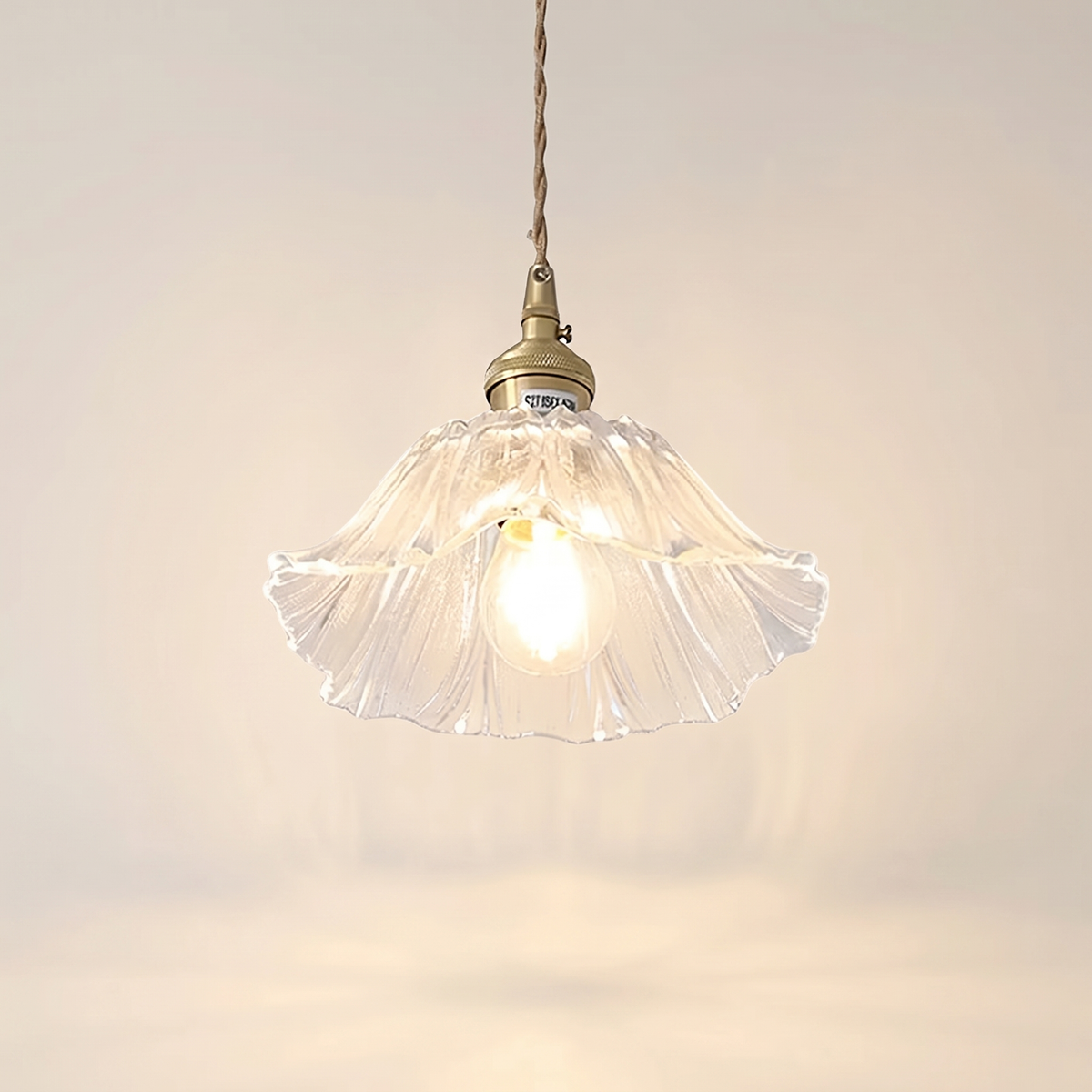 Dennehy Lotus Retro Glass Pendant Light