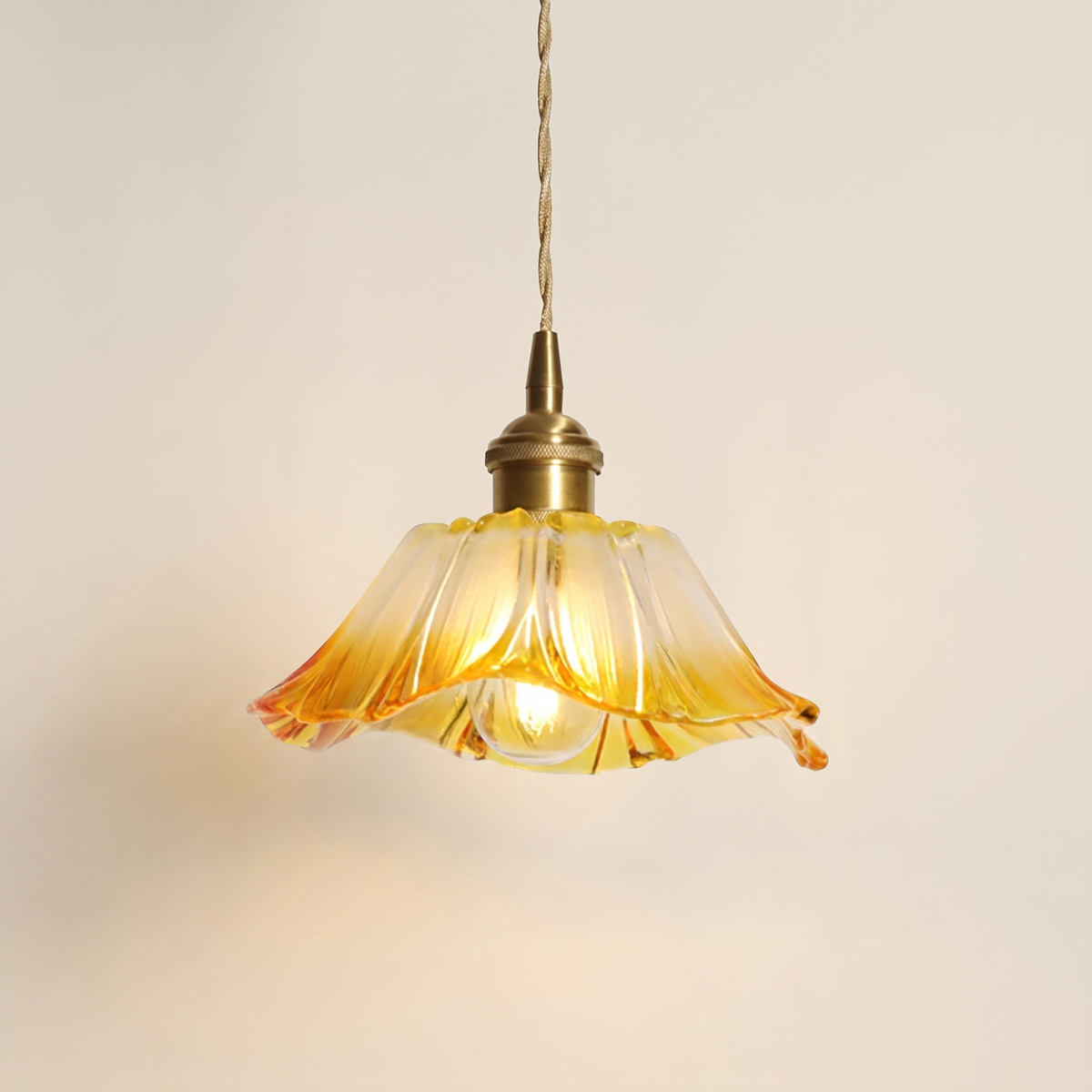 Dennehy Lotus Retro Glass Pendant Light