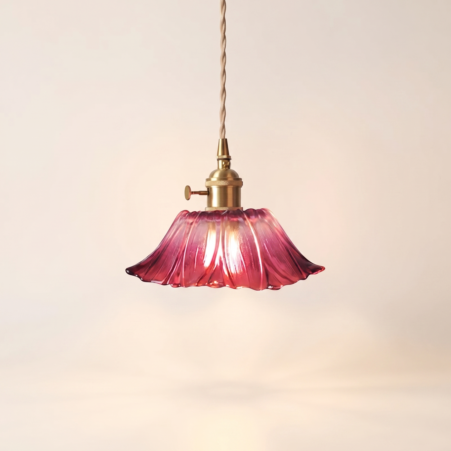 Dennehy Lotus Retro Glass Pendant Light