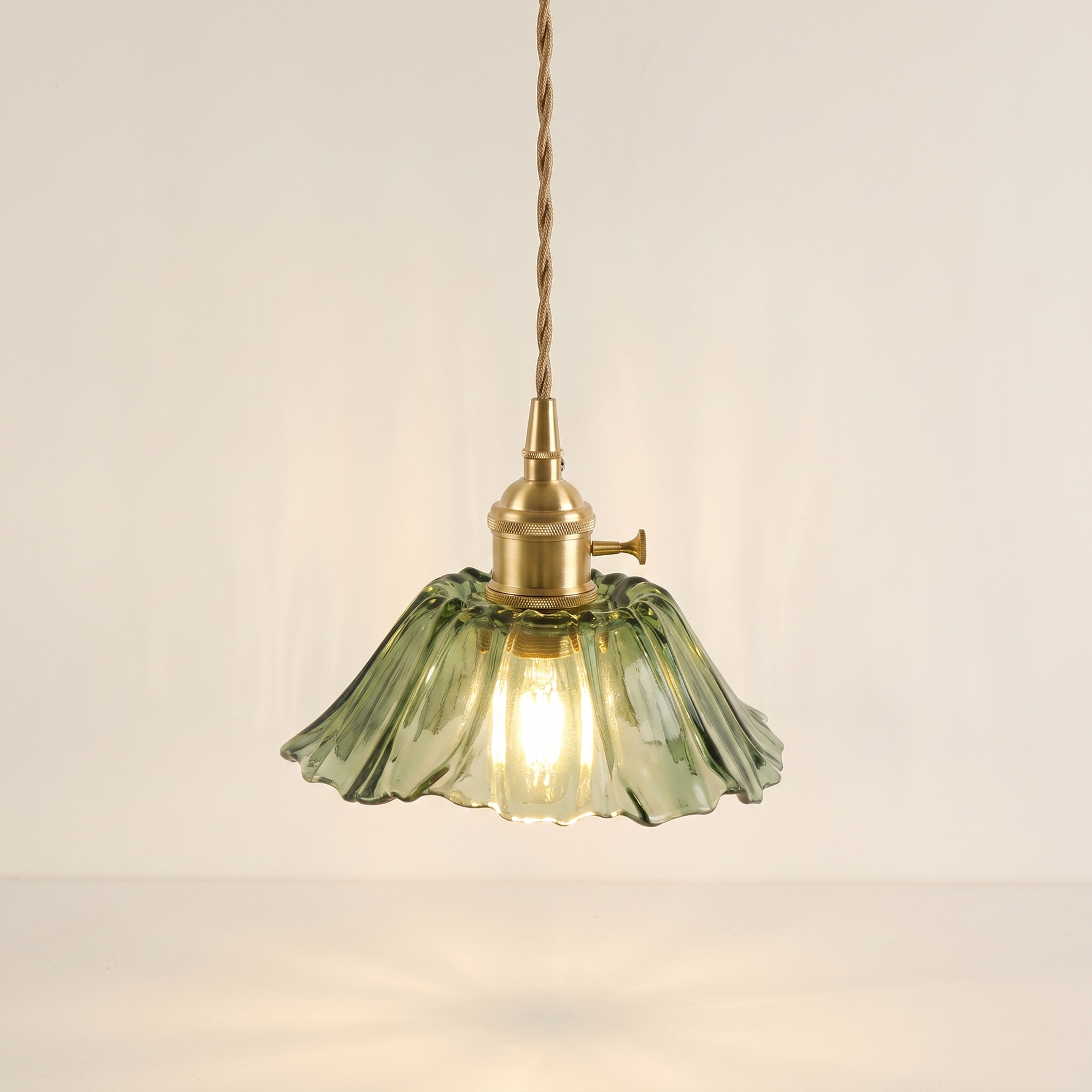 Dennehy Lotus Retro Glass Pendant Light