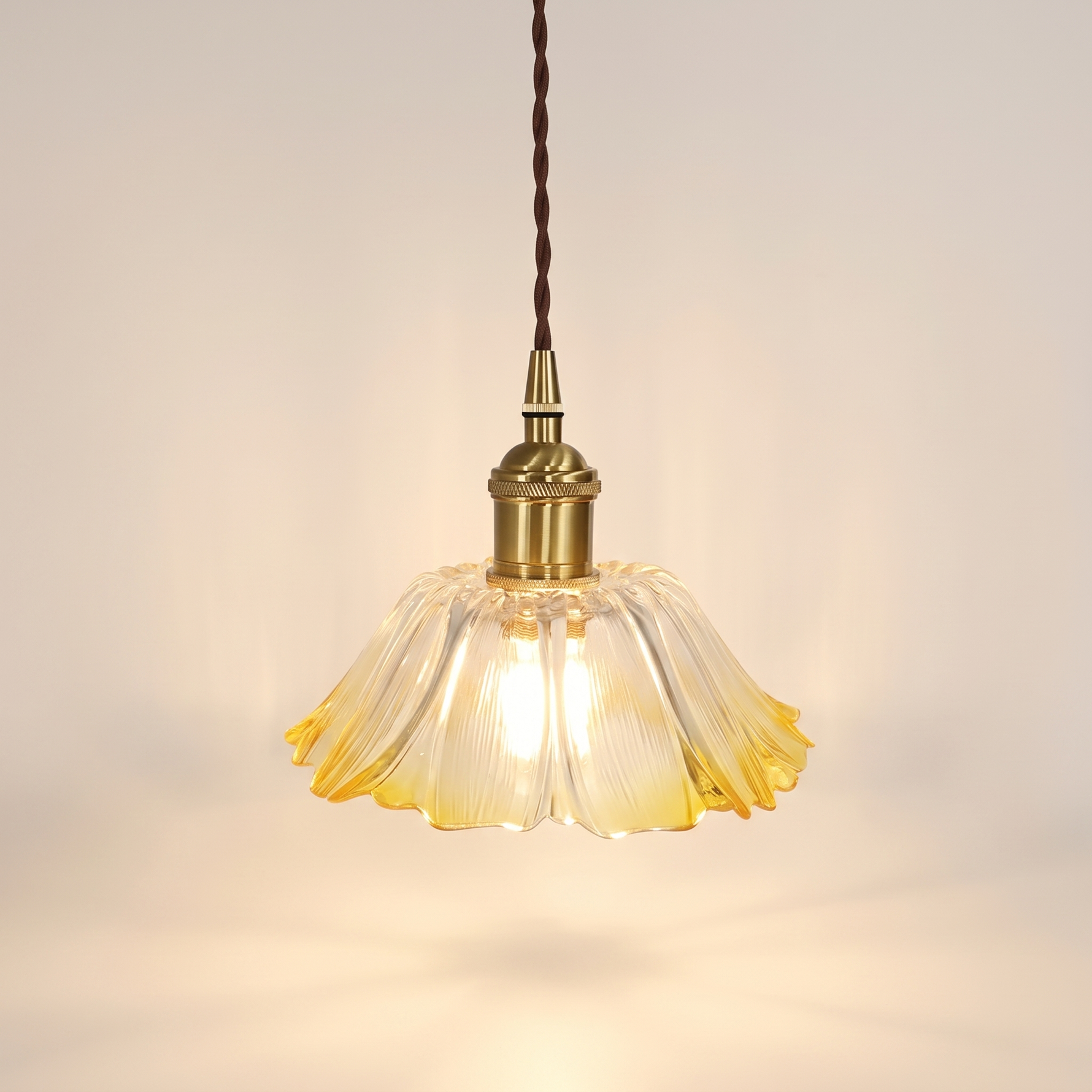Dennehy Lotus Retro Glass Pendant Light