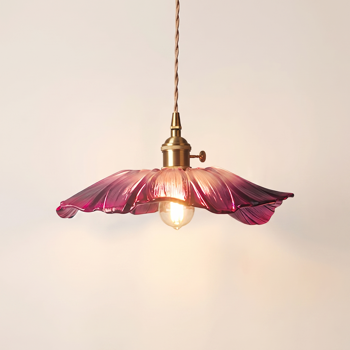 Dennehy Lotus Retro Glass Pendant Light