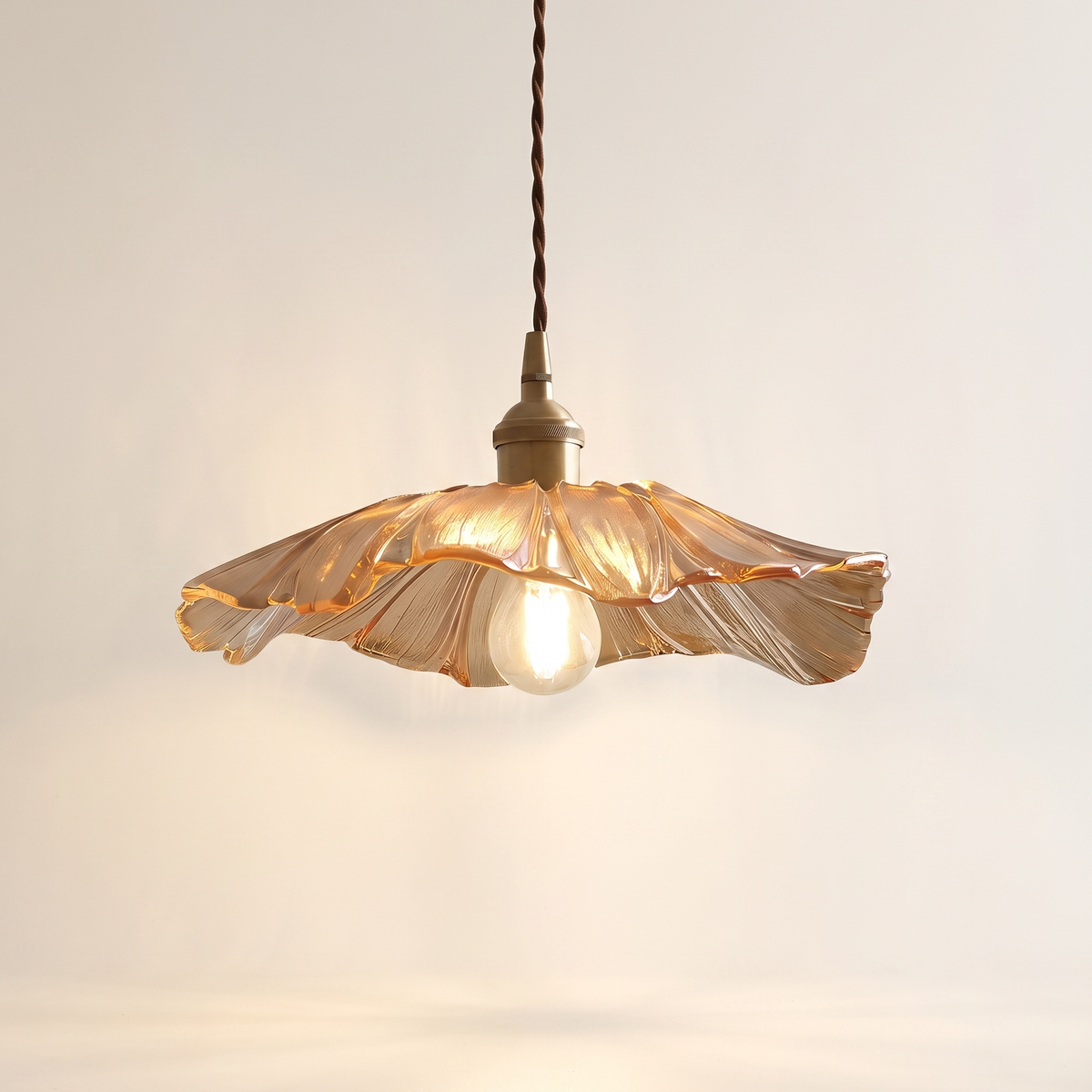 Dennehy Lotus Retro Glass Pendant Light