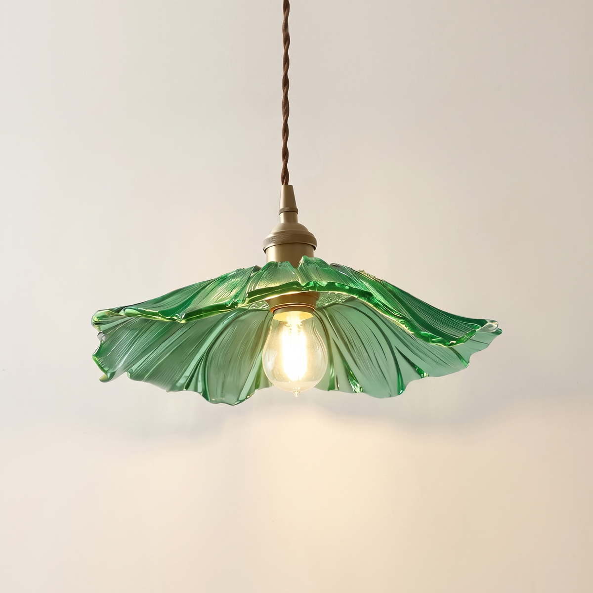 Dennehy Lotus Retro Glass Pendant Light
