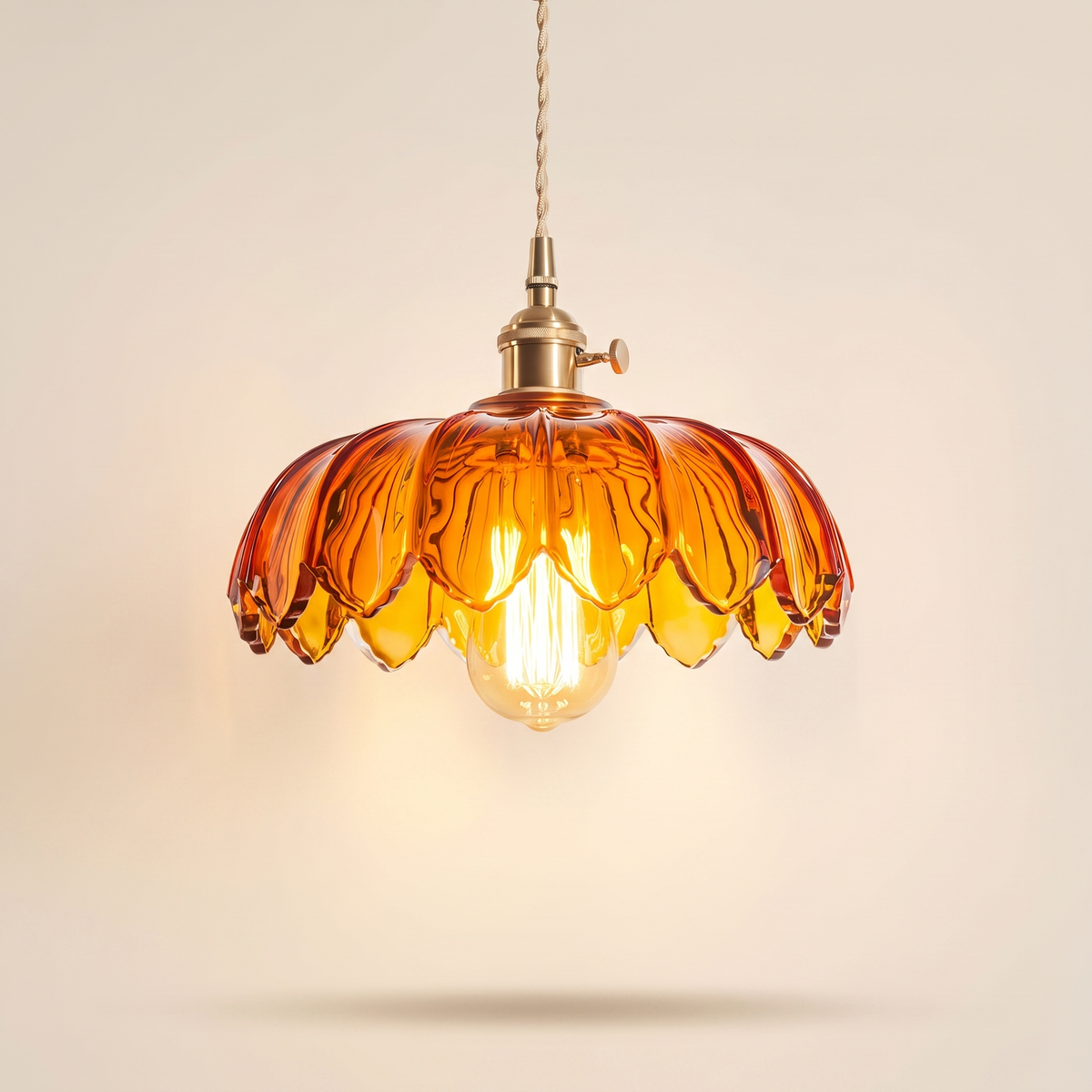 Fay Rustic Tulip Glass Pendant Light