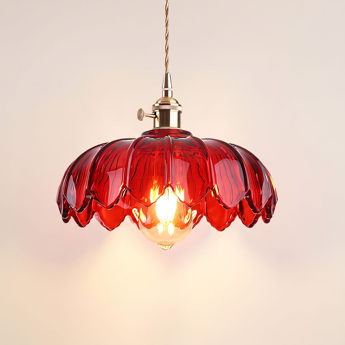 Fay Rustic Tulip Glass Pendant Light