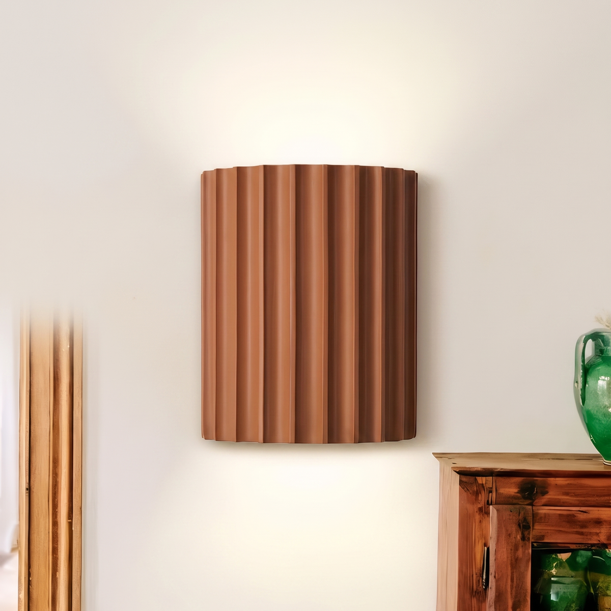 Rhea Resin Ribbed Wall Sconce