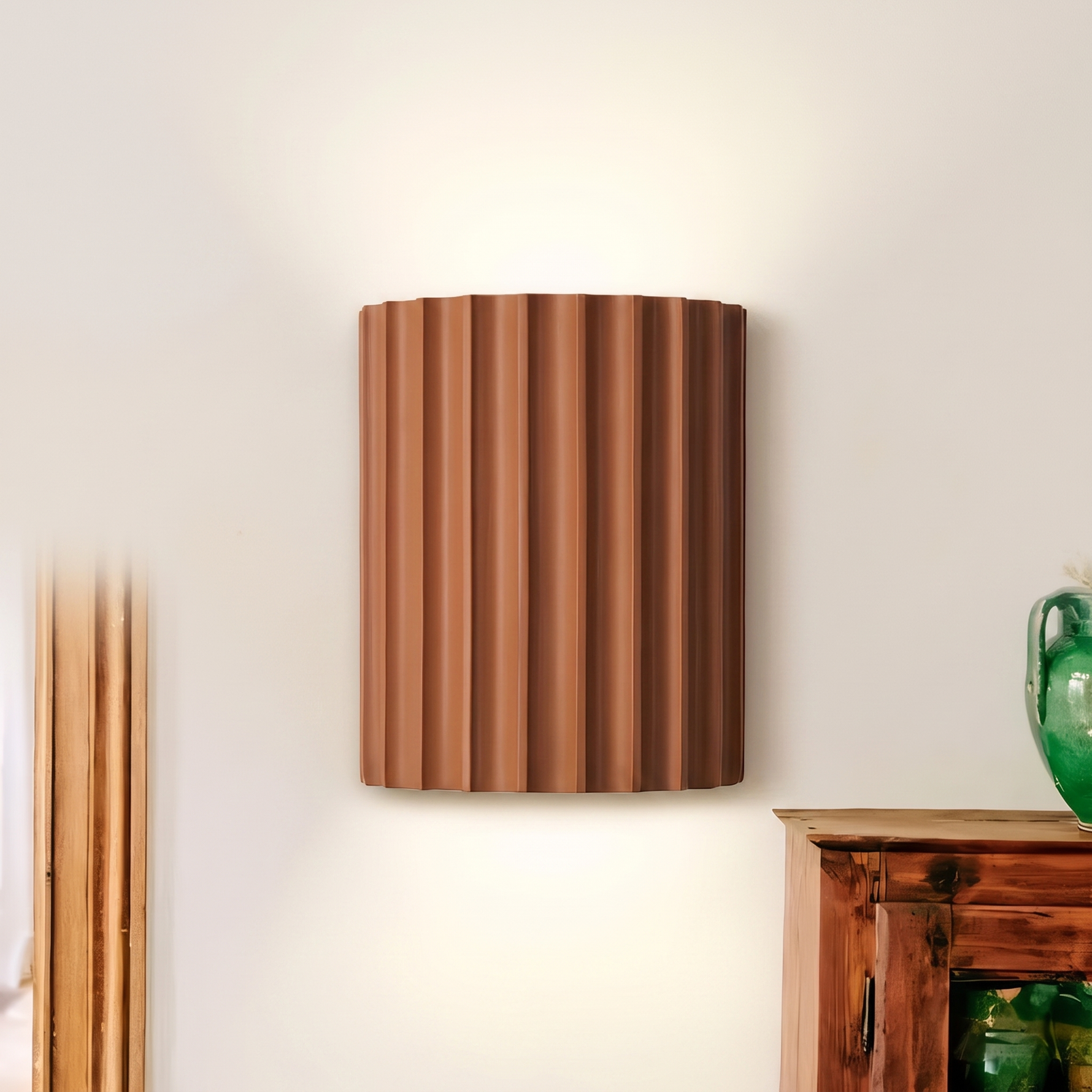 Rhea Resin Ribbed Wall Sconce