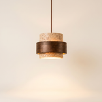 Orvina Wabi-Sabi Natural Travertine Cylinder Pendant Light