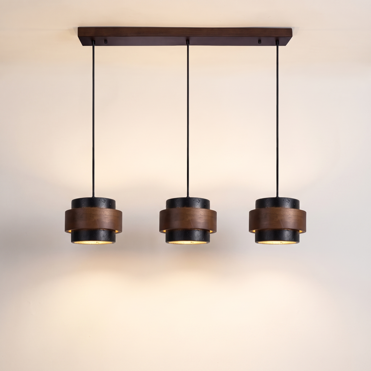 Orvina Wabi-Sabi Natural Travertine Cylinder Pendant Light
