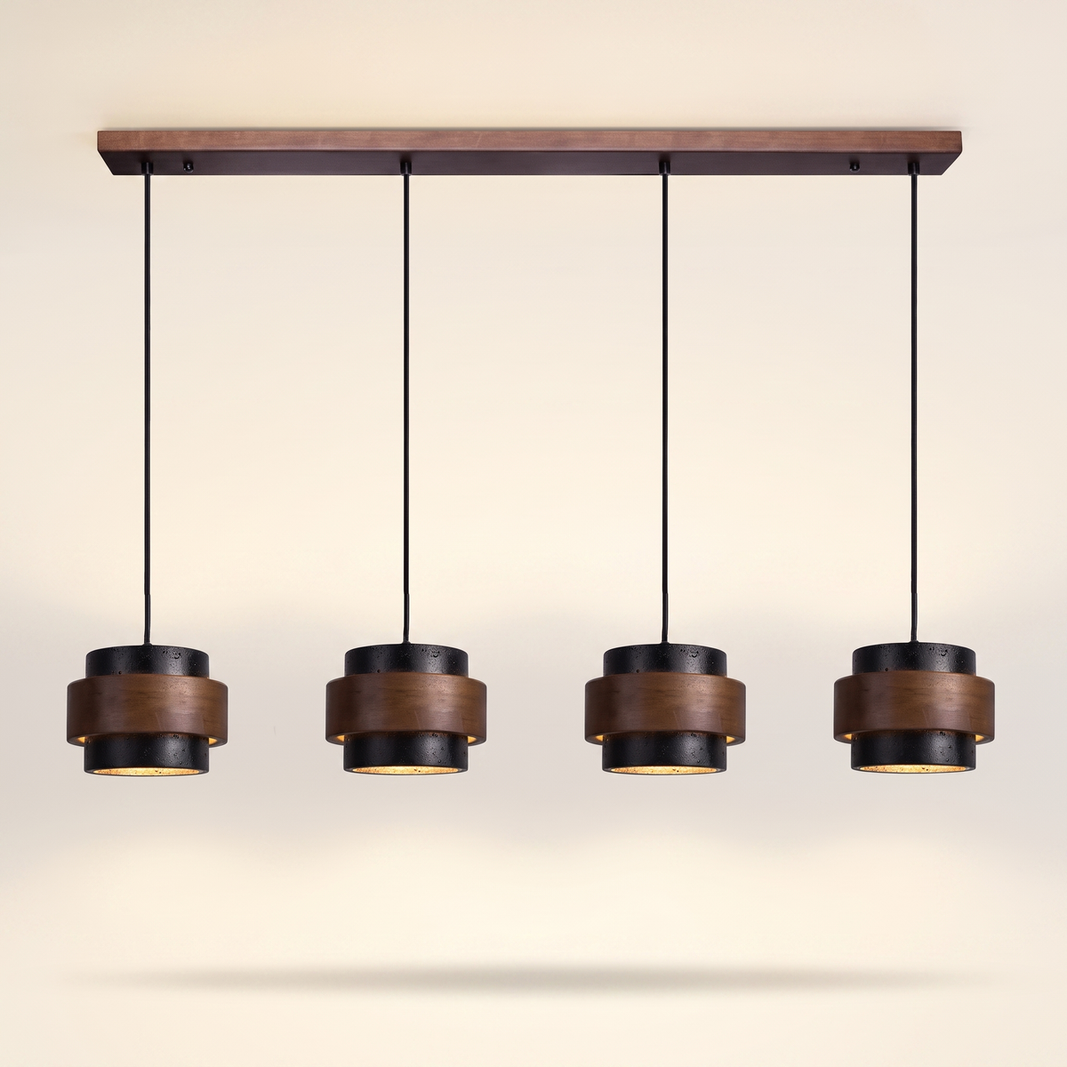 Orvina Wabi-Sabi Natural Travertine Cylinder Pendant Light
