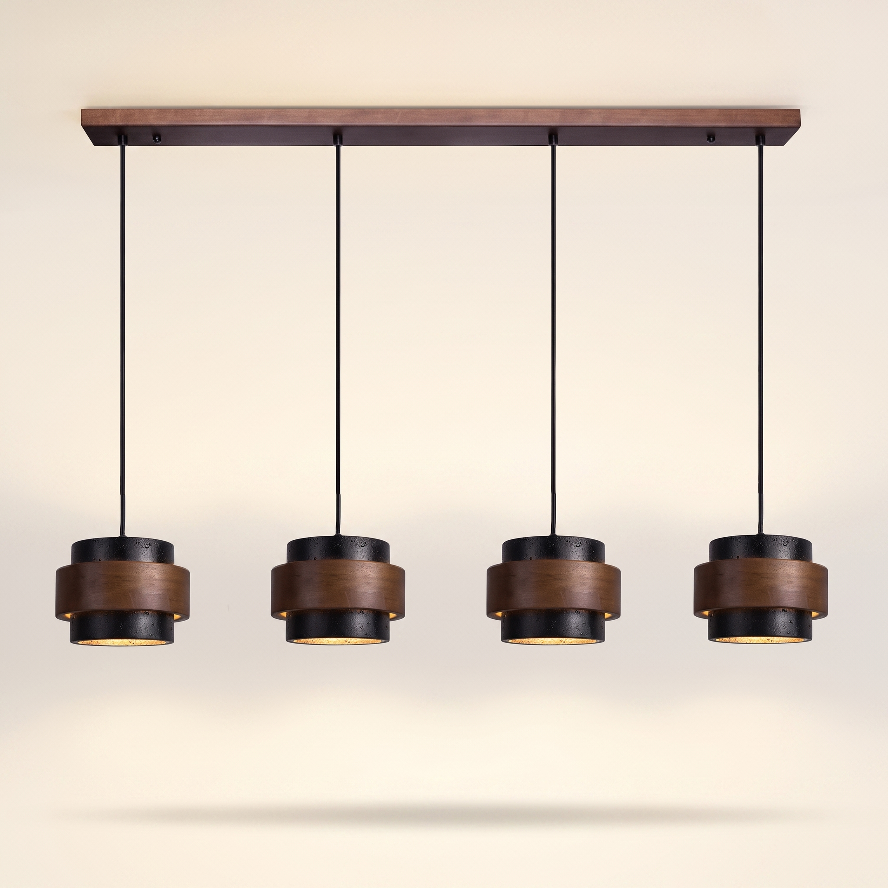 Orvina Wabi-Sabi Natural Travertine Cylinder Pendant Light