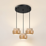 Orvina Wabi-Sabi Natural Travertine Cylinder Pendant Light