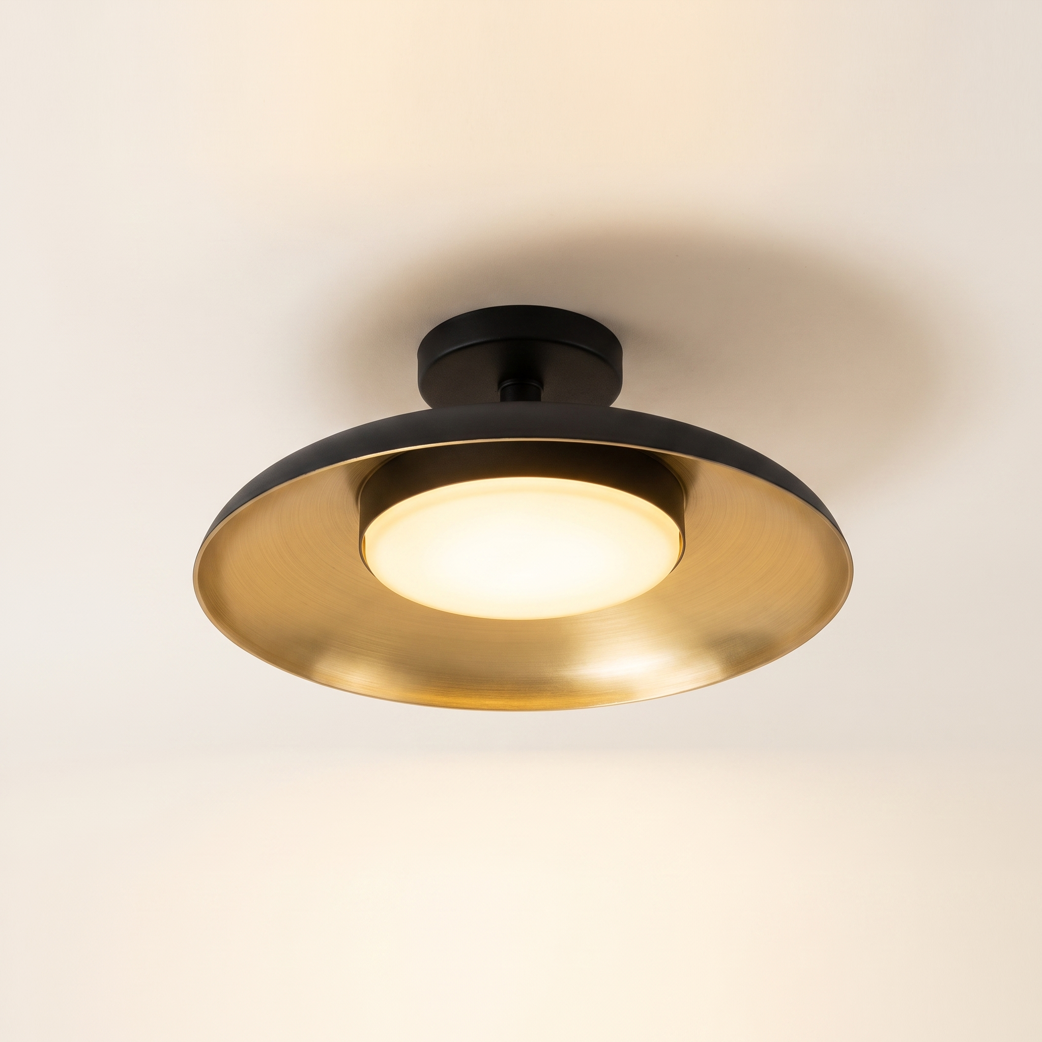 Outdoor Waterproof Ceiling Light IP65 | Black Round Semi Flush Mount Fixture for Patio Porch Lighting