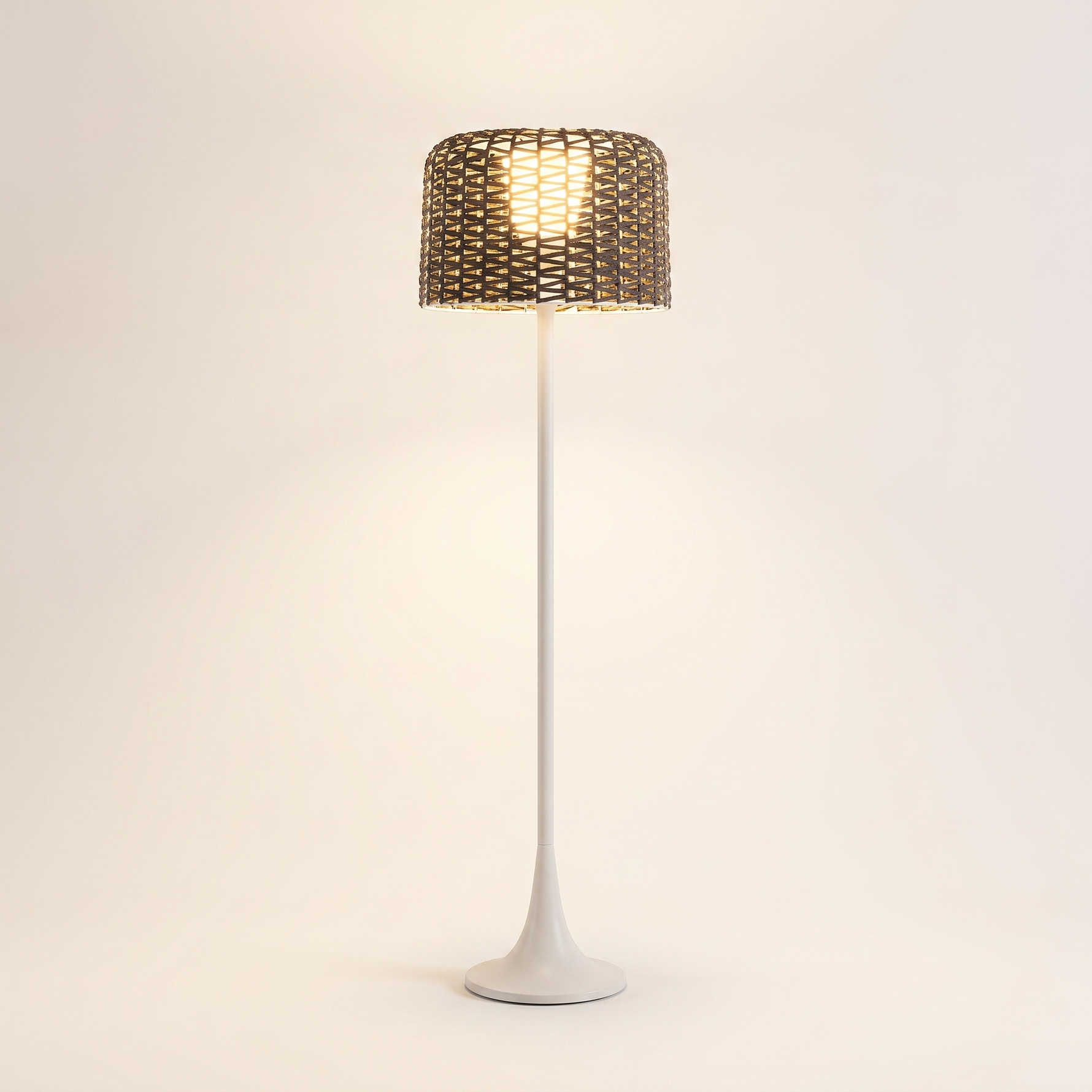 Elegant Solar Outdoor Floor Lamp | Waterproof Rattan LED Patio Garden Light