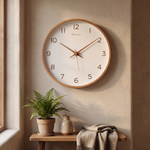 Hush Wooden Silent Wall Clock Brown - lifestyle