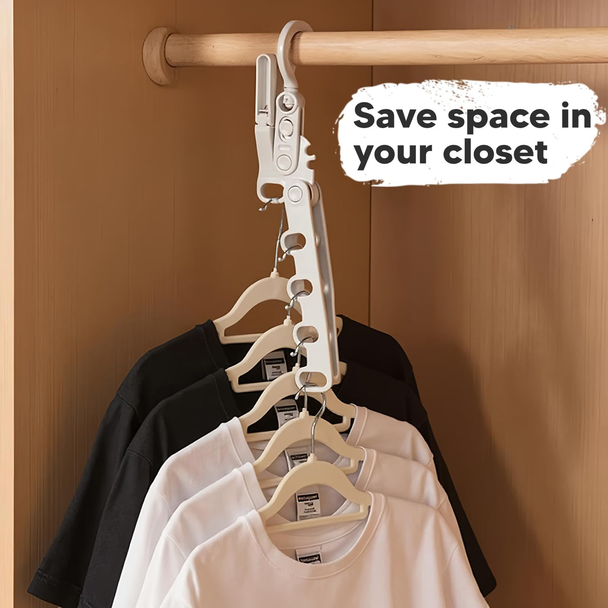 Foldable Drying Rack for Travel with Adjustable Hooks