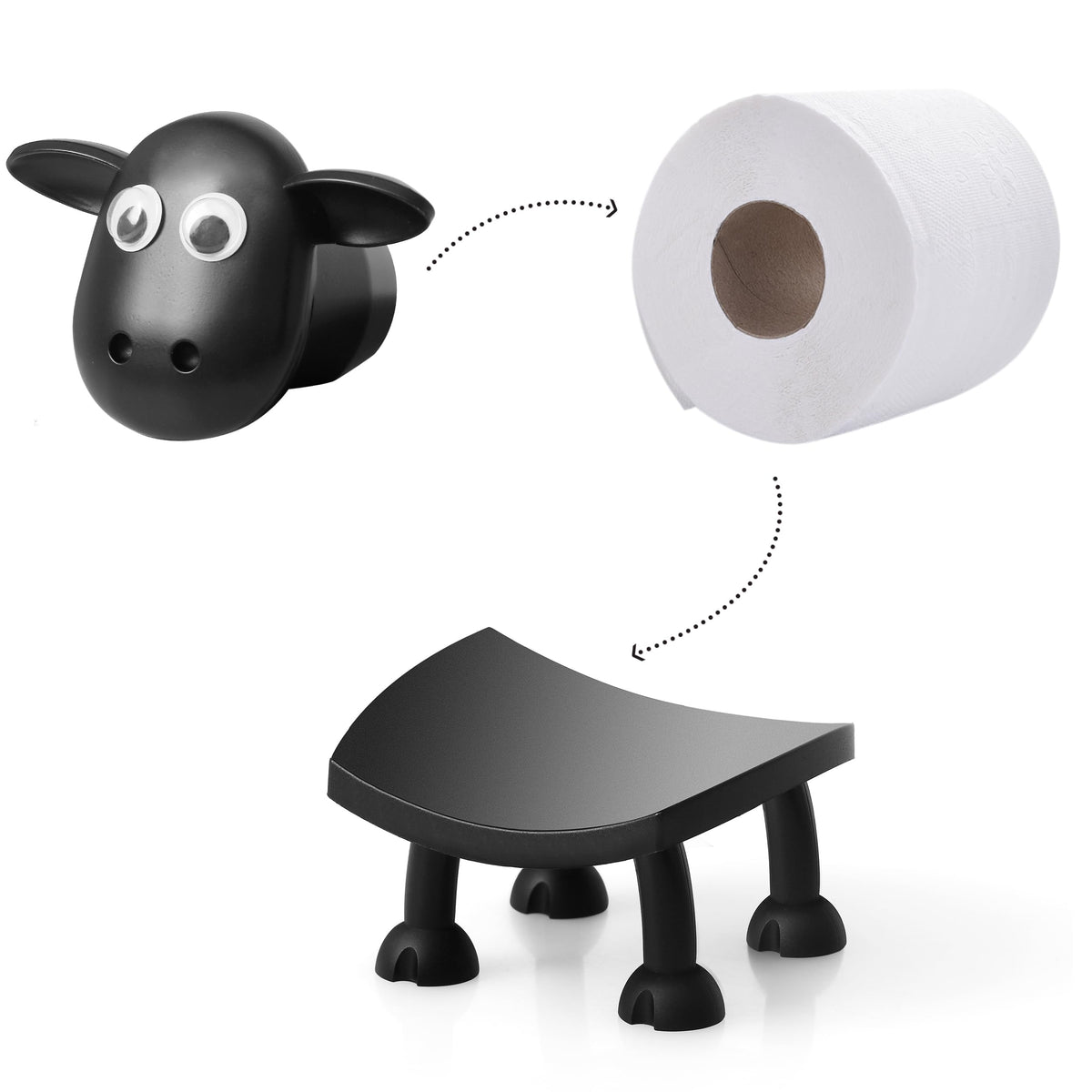 Sheep Toilet Paper Holder for Bathrooms with Playful Decor