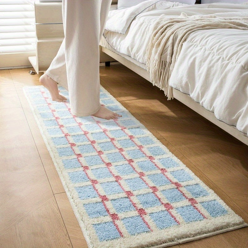 Geometric Bath Rug for Bathrooms with Anti-Slip Backing