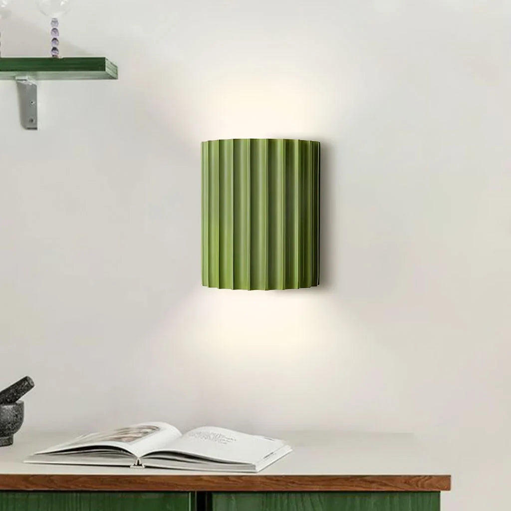 Textured Resin Ribbed Wall Sconce