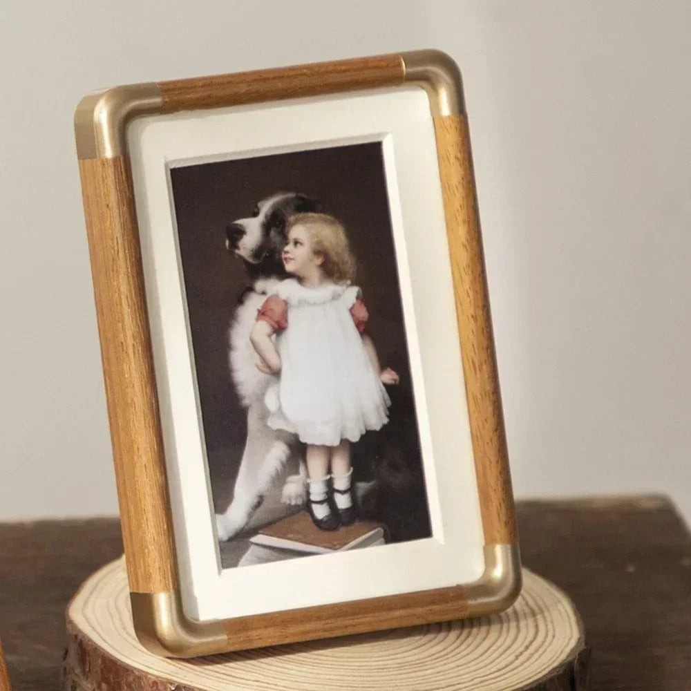 Brooks Tabletop Photo Frame for Memories with Brass Accents